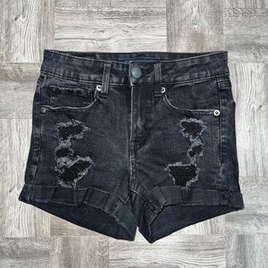 Aero Black High Rise Midi Shorts Size 0